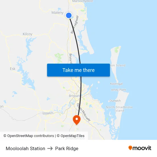 Mooloolah Station to Park Ridge map