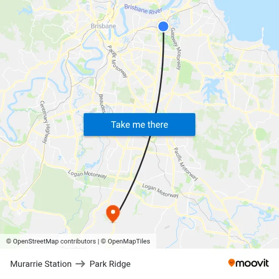Murarrie Station to Park Ridge map