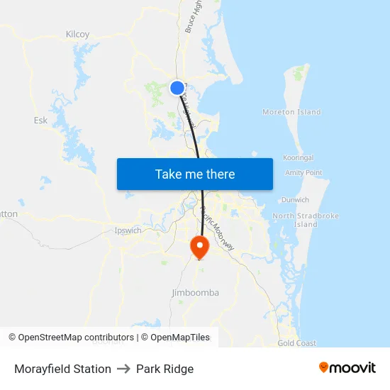 Morayfield Station to Park Ridge map