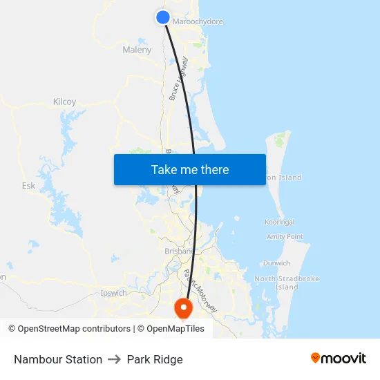 Nambour Station to Park Ridge map