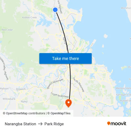 Narangba Station to Park Ridge map