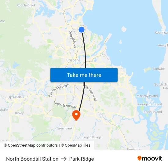 North Boondall Station to Park Ridge map