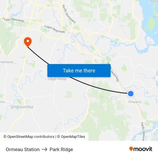 Ormeau Station to Park Ridge map