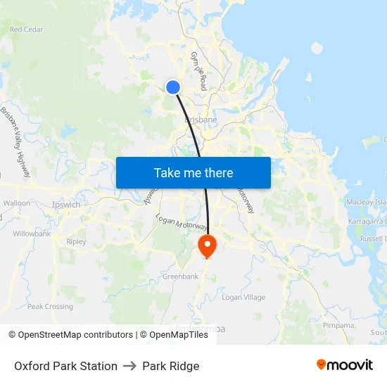 Oxford Park Station to Park Ridge map