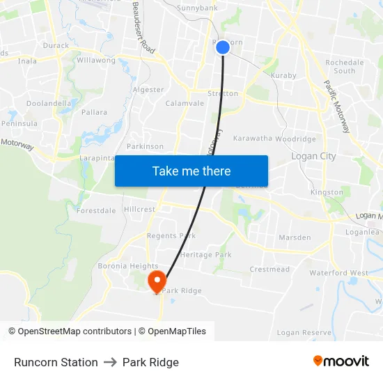 Runcorn Station to Park Ridge map