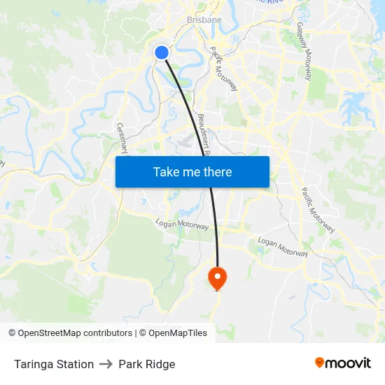 Taringa Station to Park Ridge map