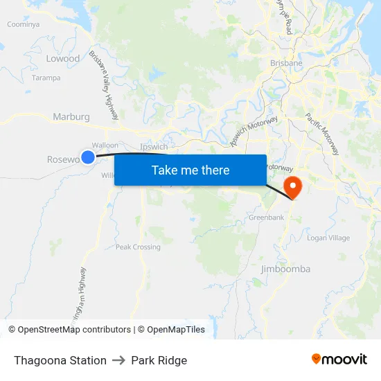 Thagoona Station to Park Ridge map