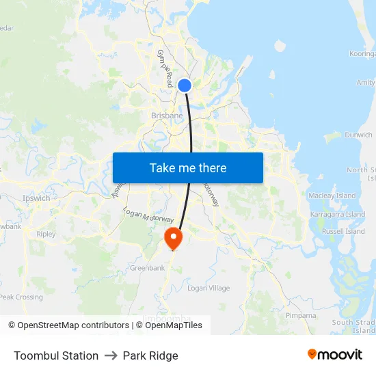 Toombul Station to Park Ridge map