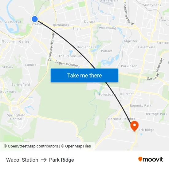 Wacol Station to Park Ridge map