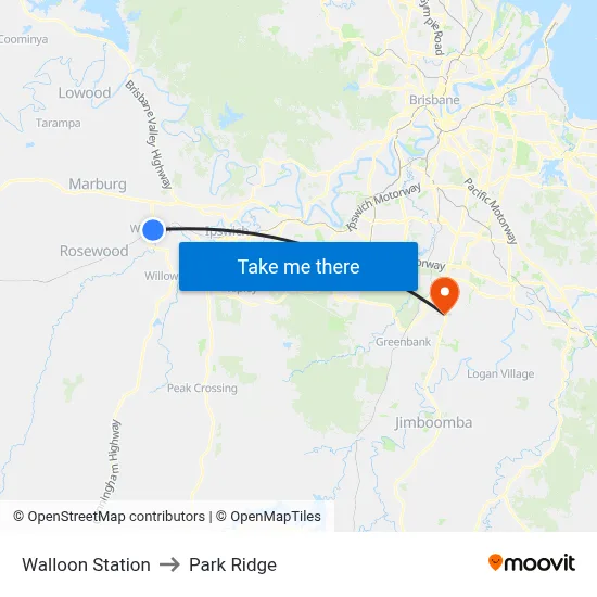 Walloon Station to Park Ridge map