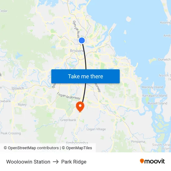 Wooloowin Station to Park Ridge map