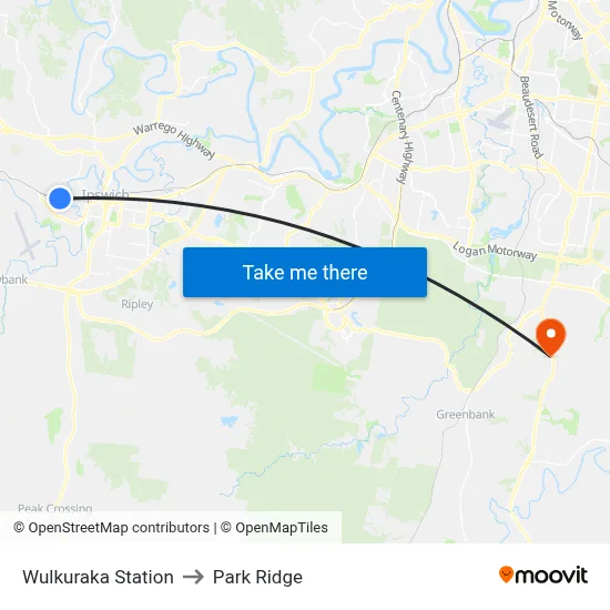 Wulkuraka Station to Park Ridge map
