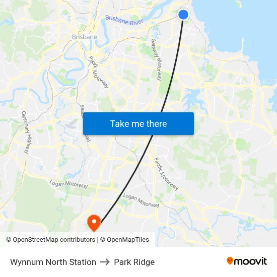 Wynnum North Station to Park Ridge map