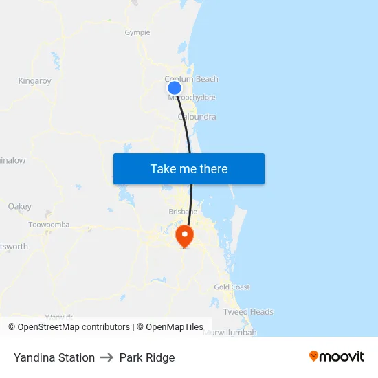 Yandina Station to Park Ridge map