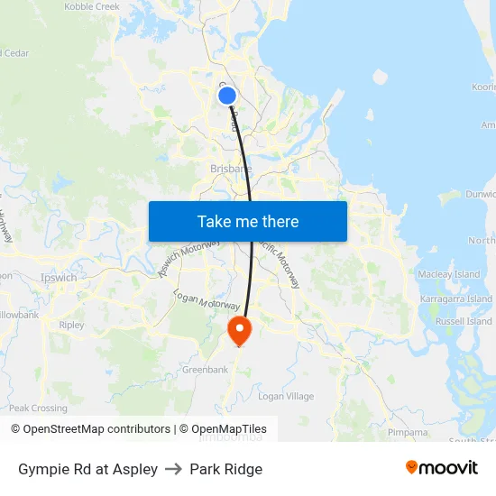 Gympie Rd at Aspley to Park Ridge map