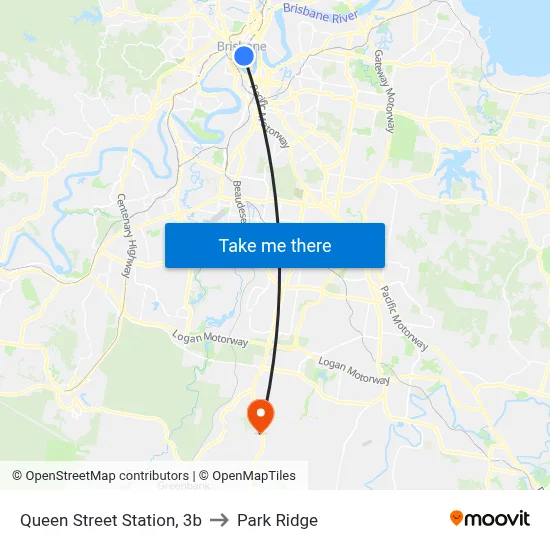 Queen Street Station, 3b to Park Ridge map