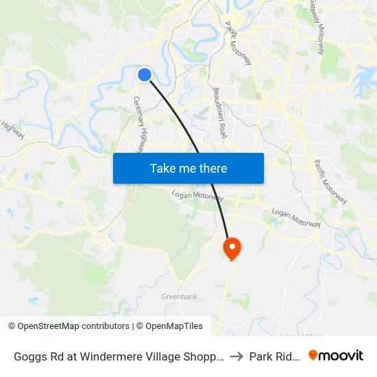 Goggs Rd at Windermere Village Shopping to Park Ridge map