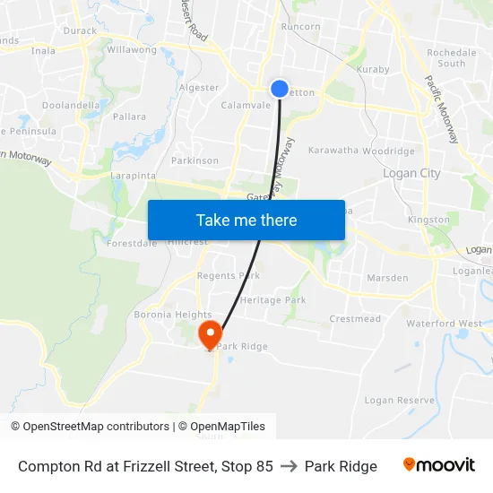 Compton Rd at Frizzell Street, Stop 85 to Park Ridge map