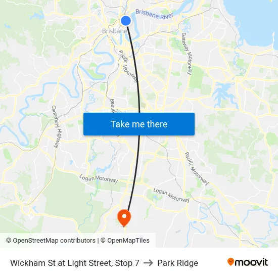 Wickham St at Light Street, Stop 7 to Park Ridge map