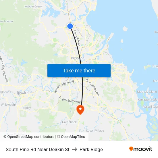 South Pine Rd Near Deakin St to Park Ridge map