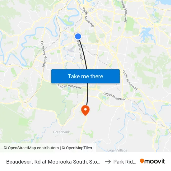 Beaudesert Rd at Moorooka South, Stop 38 to Park Ridge map