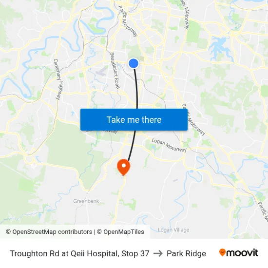 Troughton Rd at Qeii Hospital, Stop 37 to Park Ridge map