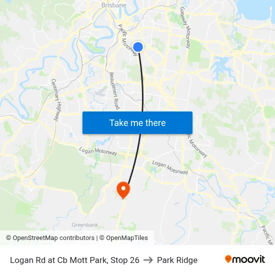 Logan Rd at Cb Mott Park, Stop 26 to Park Ridge map