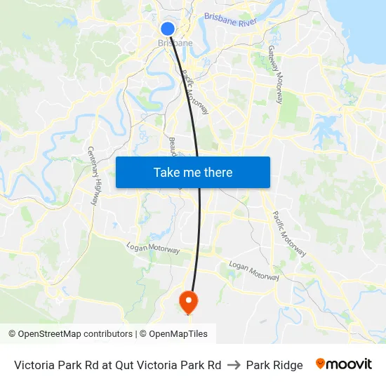 Victoria Park Rd at Qut Victoria Park Rd to Park Ridge map