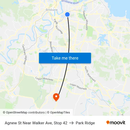 Agnew St Near Walker Ave, Stop 42 to Park Ridge map