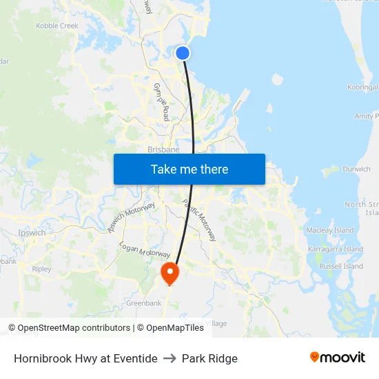 Hornibrook Hwy at Eventide to Park Ridge map
