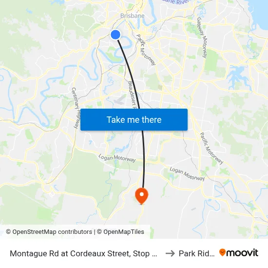 Montague Rd at Cordeaux Street, Stop 30/14 to Park Ridge map