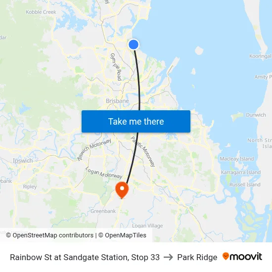 Rainbow St at Sandgate Station, Stop 33 to Park Ridge map