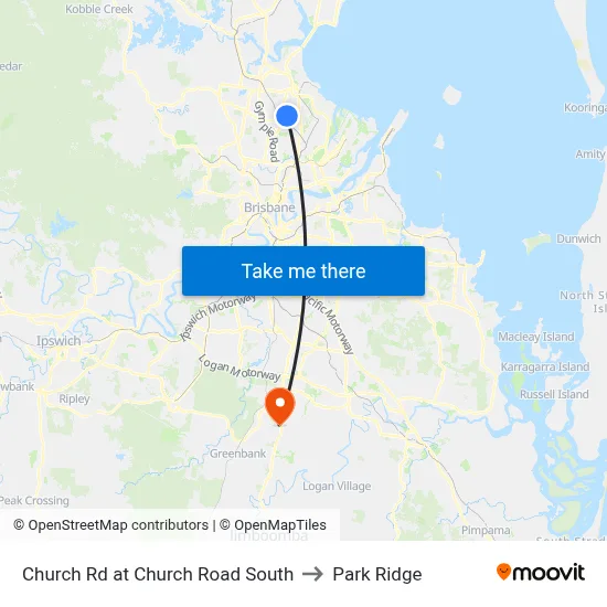Church Rd at Church Road South to Park Ridge map