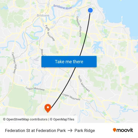 Federation St at Federation Park to Park Ridge map