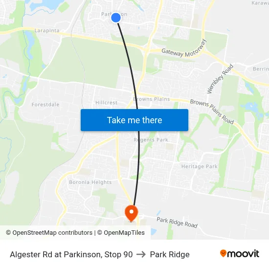 Algester Rd at Parkinson, Stop 90 to Park Ridge map