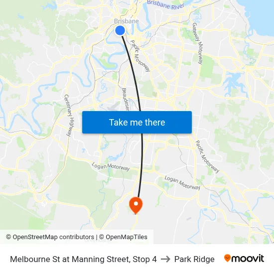 Melbourne St at Manning Street, Stop 4 to Park Ridge map