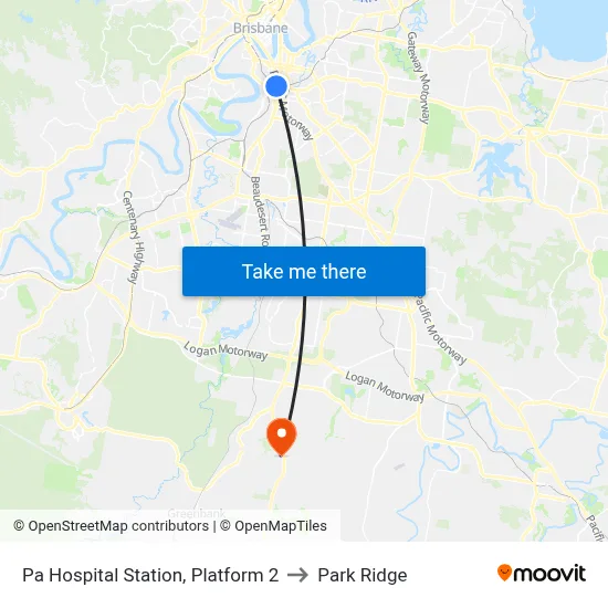 Pa Hospital Station, Platform 2 to Park Ridge map
