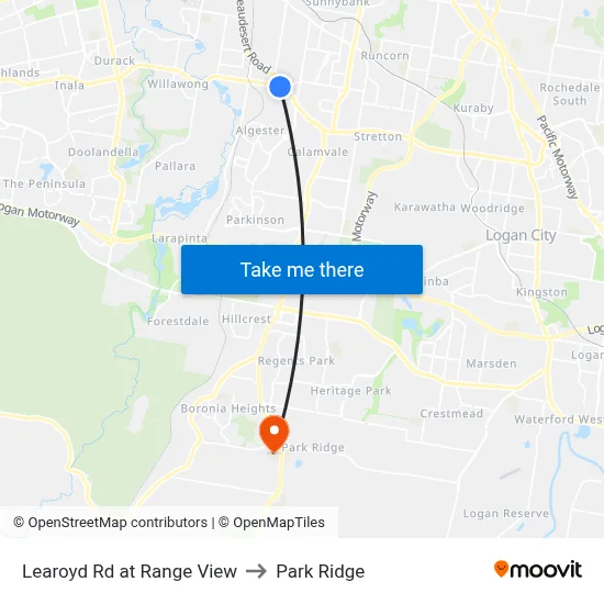 Learoyd Rd at Range View to Park Ridge map