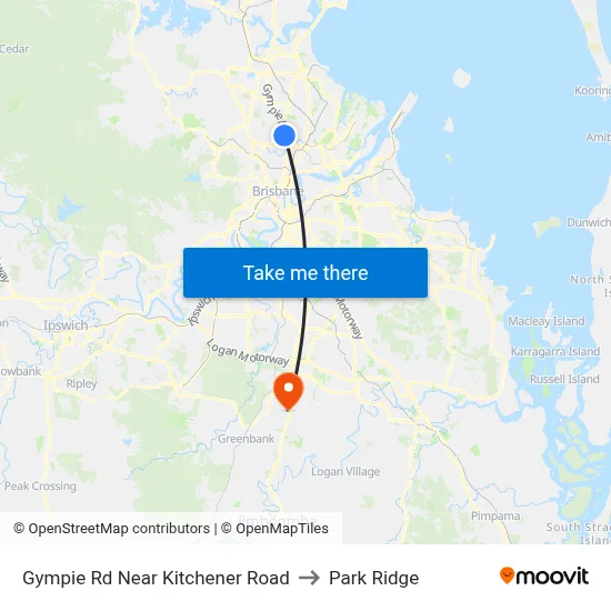 Gympie Rd Near Kitchener Road to Park Ridge map
