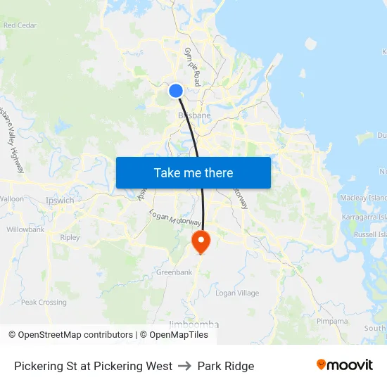 Pickering St at Pickering West to Park Ridge map