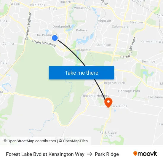 Forest Lake Bvd at Kensington Way to Park Ridge map