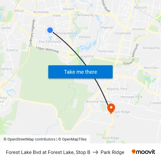 Forest Lake Bvd at Forest Lake, Stop B to Park Ridge map