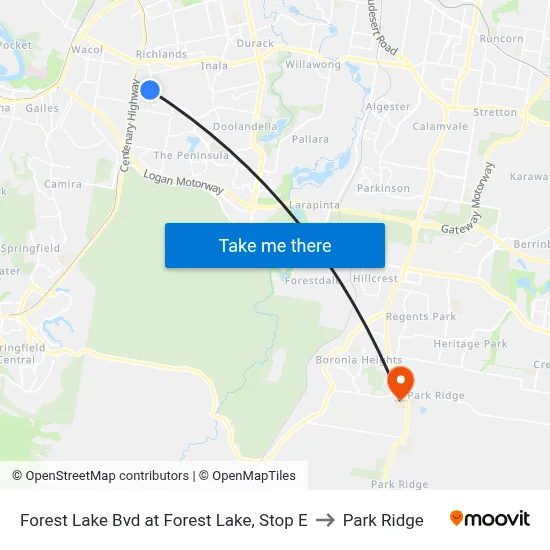 Forest Lake Bvd at Forest Lake, Stop E to Park Ridge map