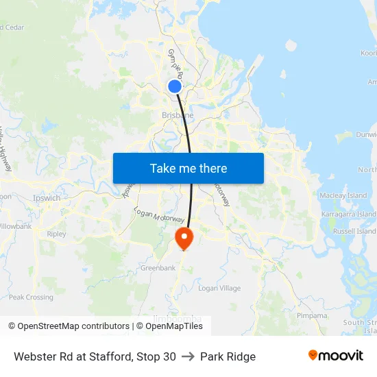 Webster Rd at Stafford, Stop 30 to Park Ridge map
