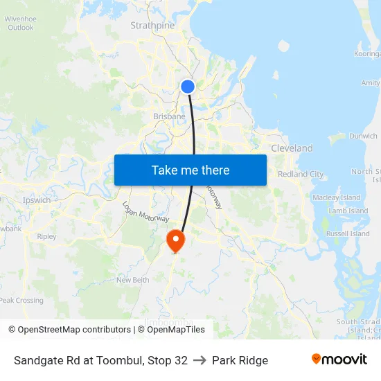 Sandgate Rd at Toombul, Stop 32 to Park Ridge map