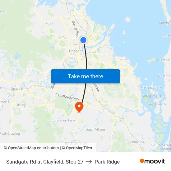 Sandgate Rd at Clayfield, Stop 27 to Park Ridge map
