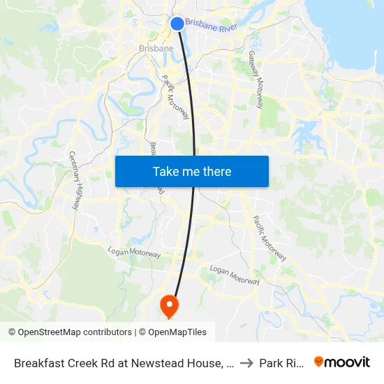 Breakfast Creek Rd at Newstead House, Stop 12 to Park Ridge map