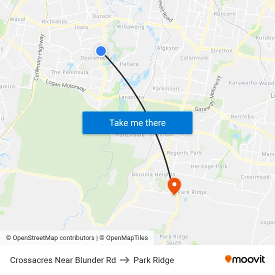 Crossacres Near Blunder Rd to Park Ridge map