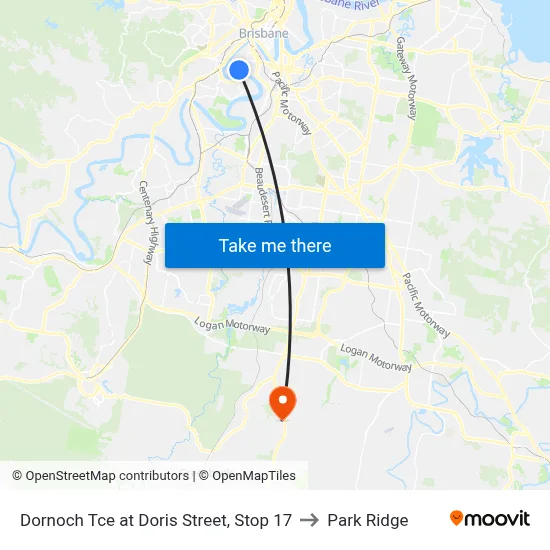 Dornoch Tce at Doris Street, Stop 17 to Park Ridge map