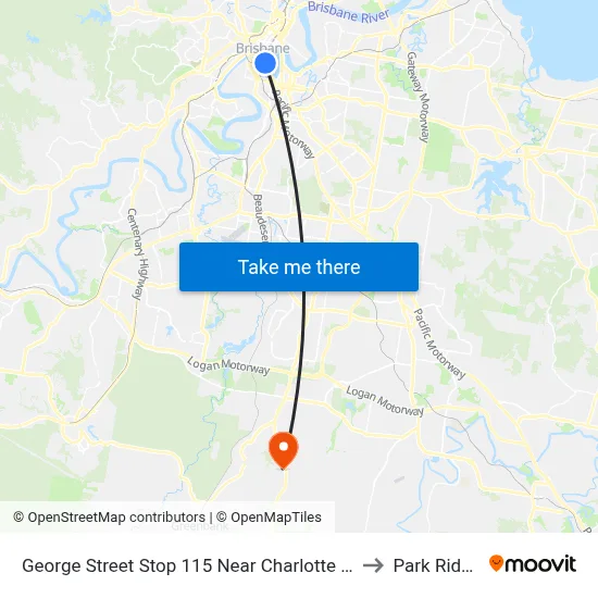 George Street Stop 115 Near Charlotte St to Park Ridge map